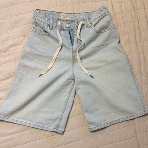 Pilcro Light Blue Denim Shorts with Drawstring